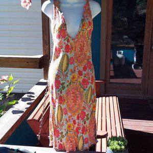 ANGIE Vintage Bohemian Low Cut Sun Dress Size M